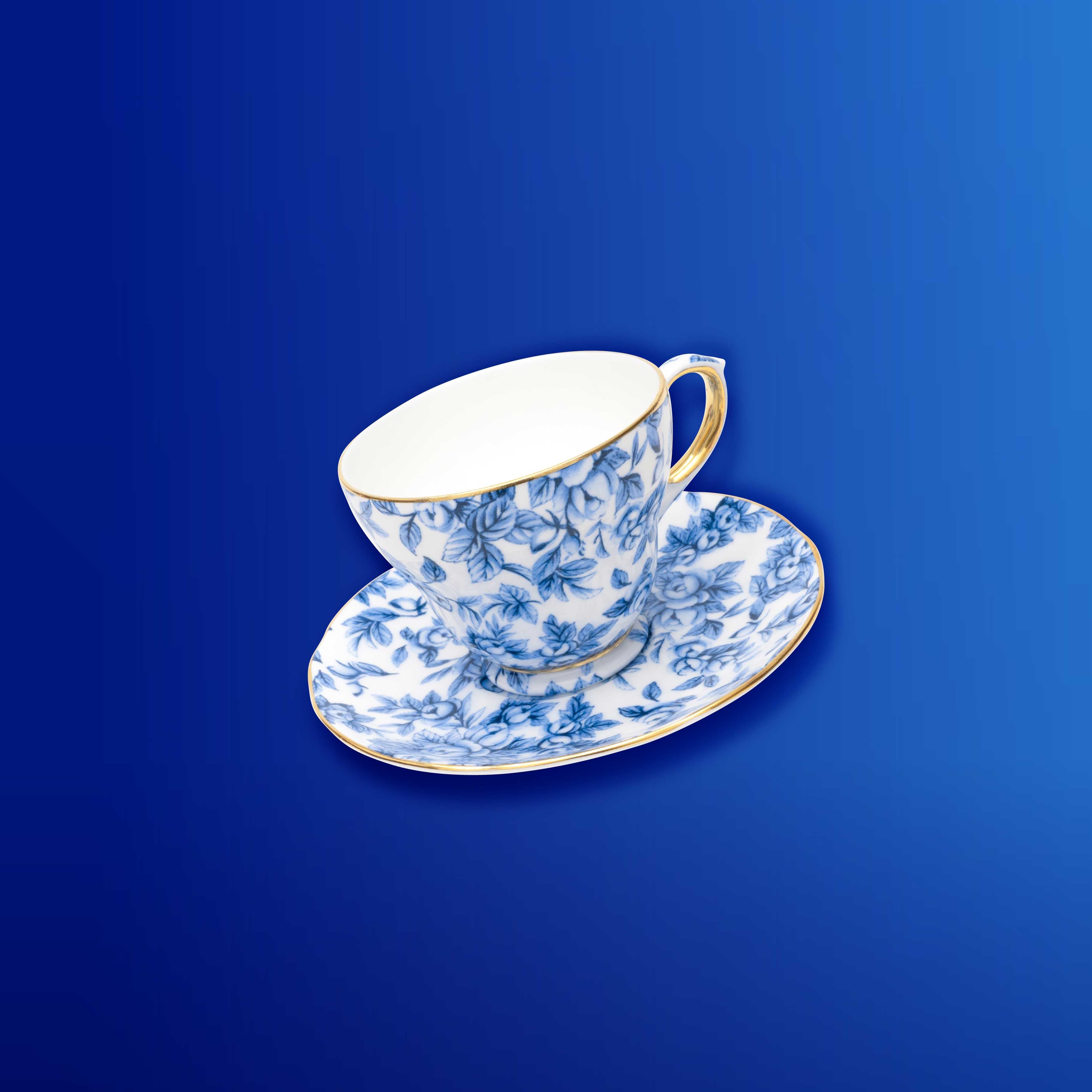 Duchess China 1888 - Gladstone Blue Luxury Teacup and Saucer
