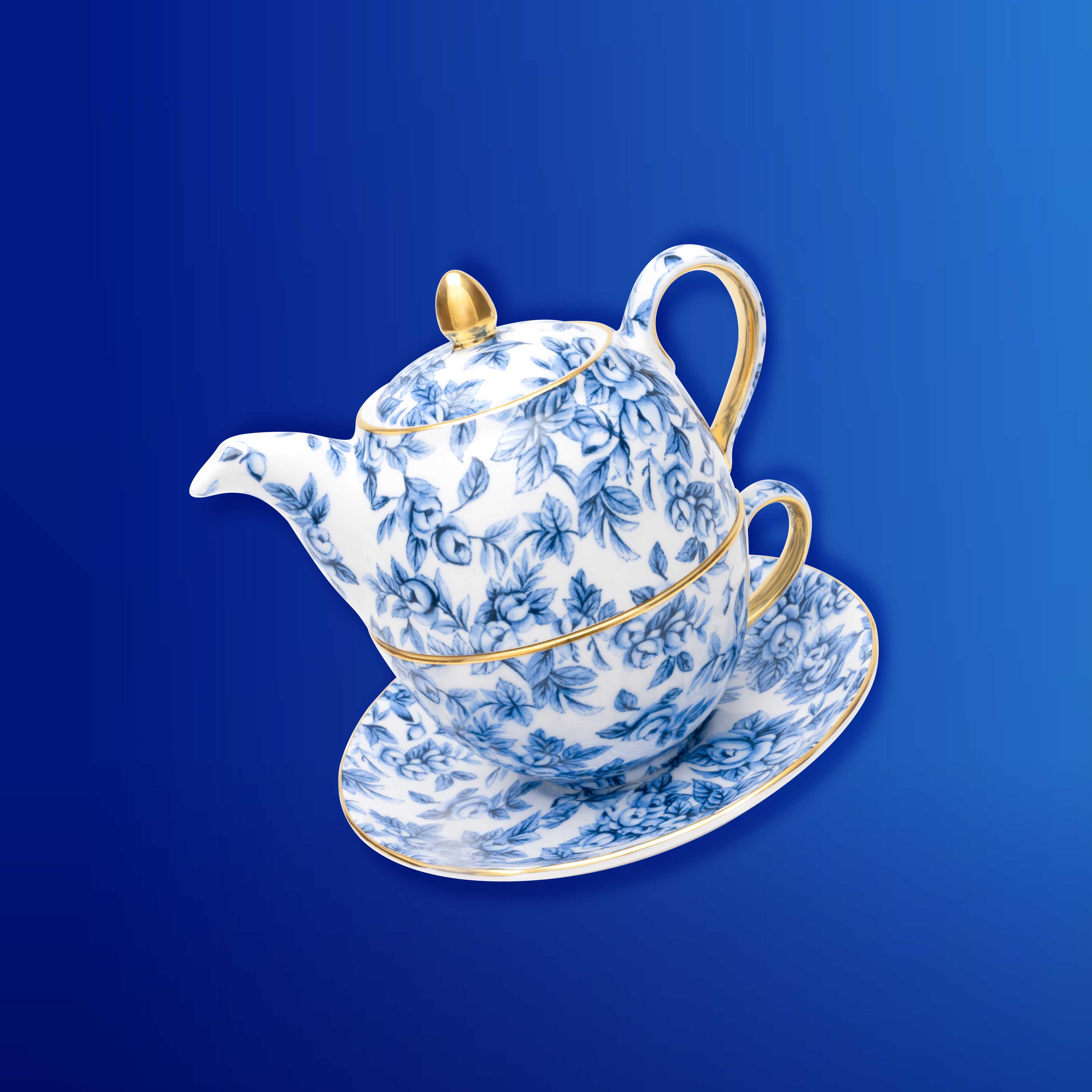 Duchess China 1888 - Gladstone Blue Luxury Tea for One