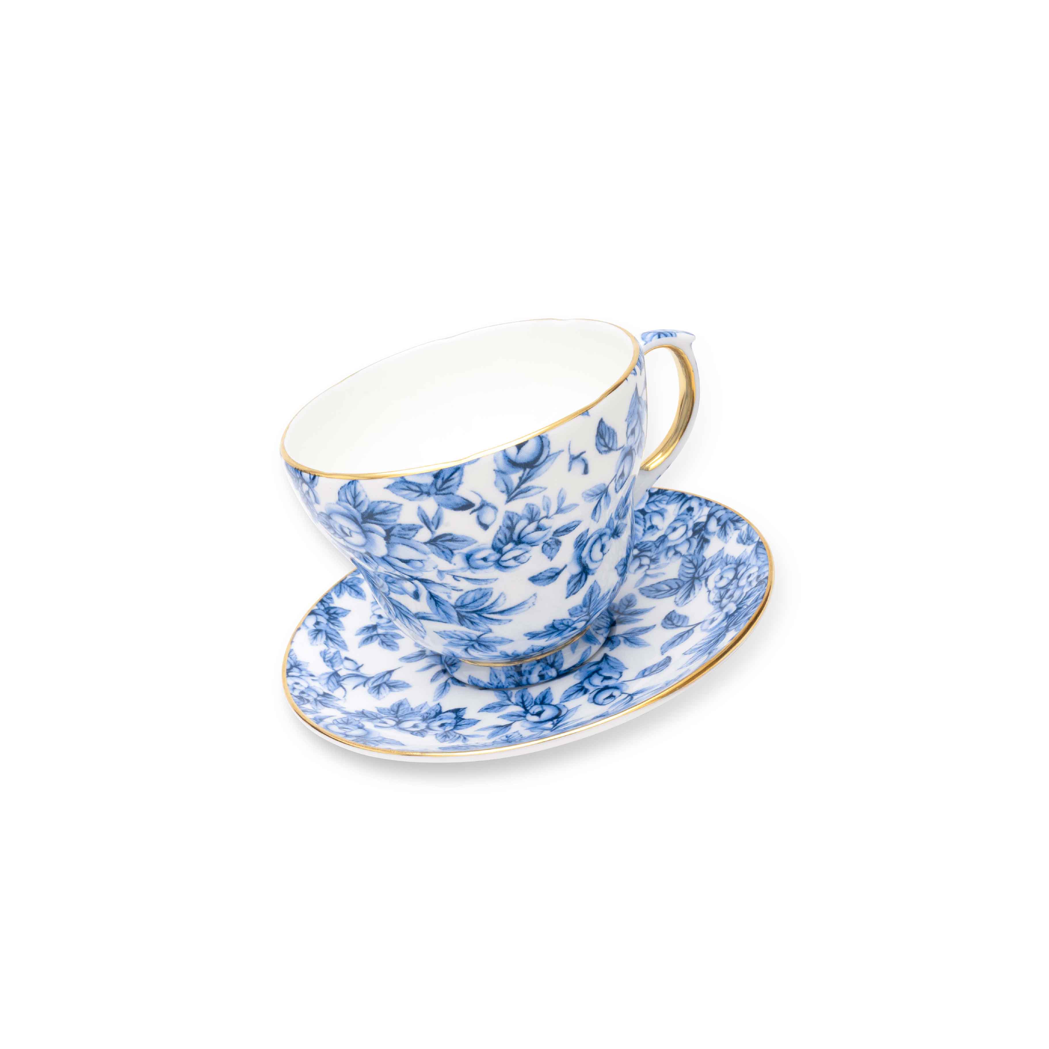 Duchess China 1888 - Gladstone Blue Luxury Breakfast Cup & Saucer