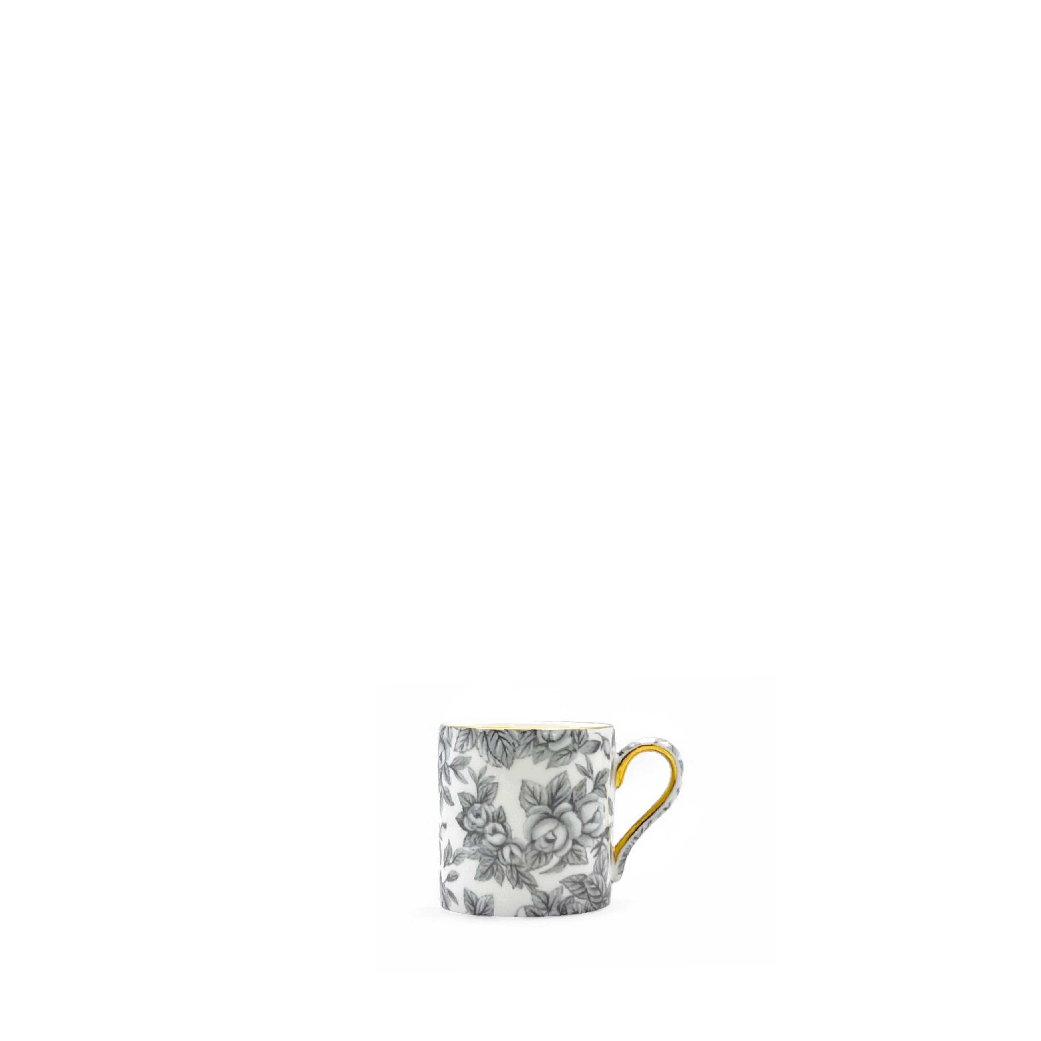 Gladstone Pewter Grey Luxury Espresso Cup and Saucer
