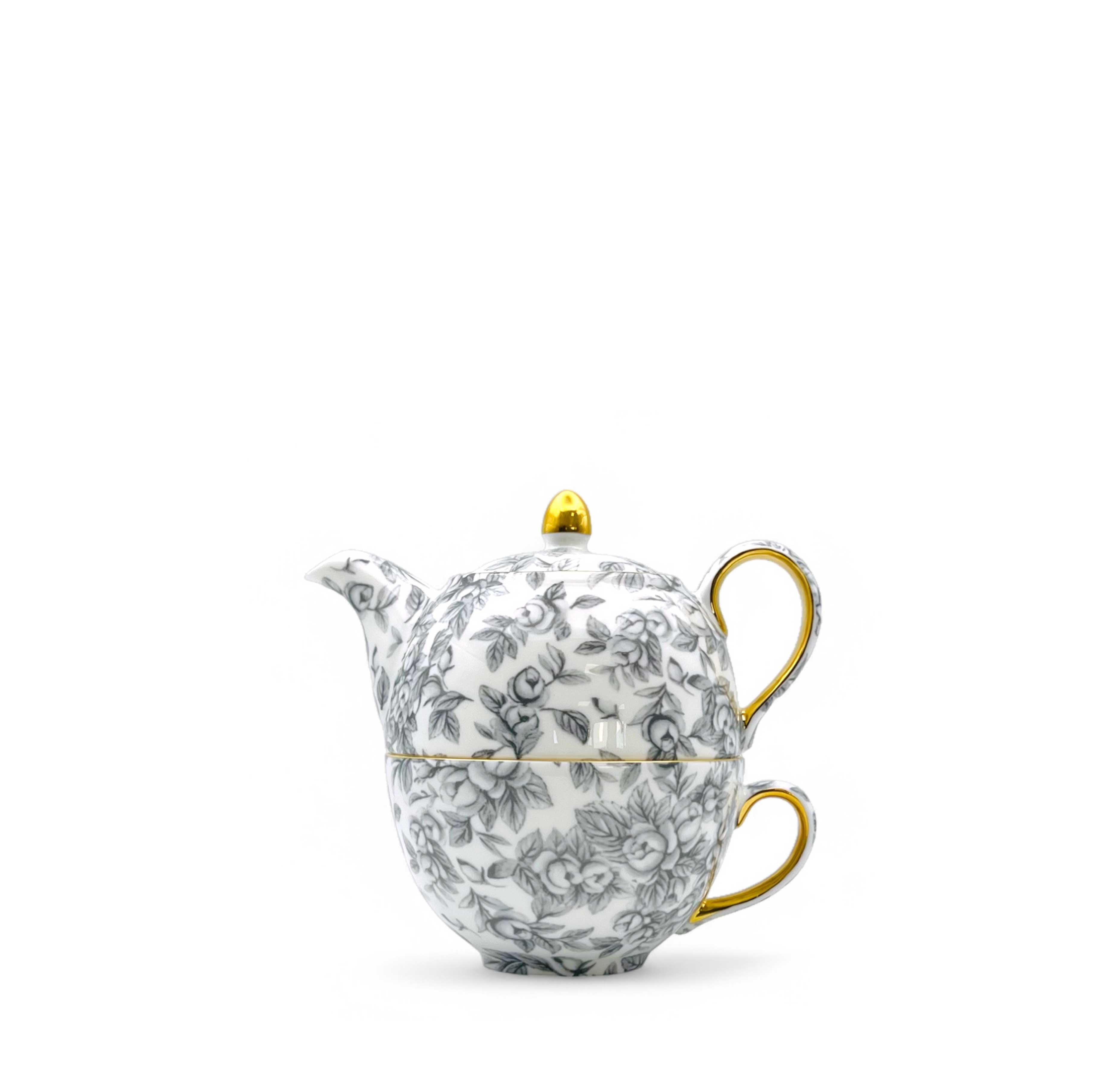 Duchess China 1888 - Gladstone Pewter Grey Luxury Tea for One