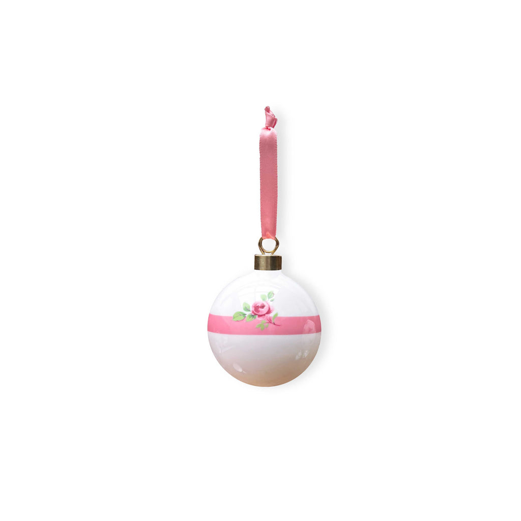 Duchess China 1888 - Regency Rose Pink Stripe Bauble