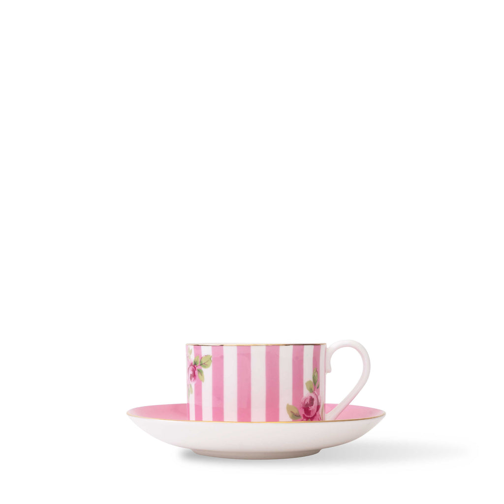 Duchess China 1888 - Regency Rose Pink Stripe Tea Cup & Saucer